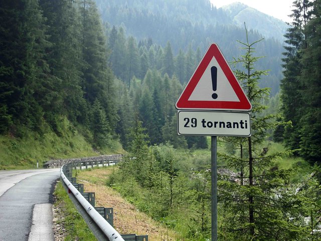 Auffahrt zum Passo di Giau in den Dolomiten, sehr empfehlenswert