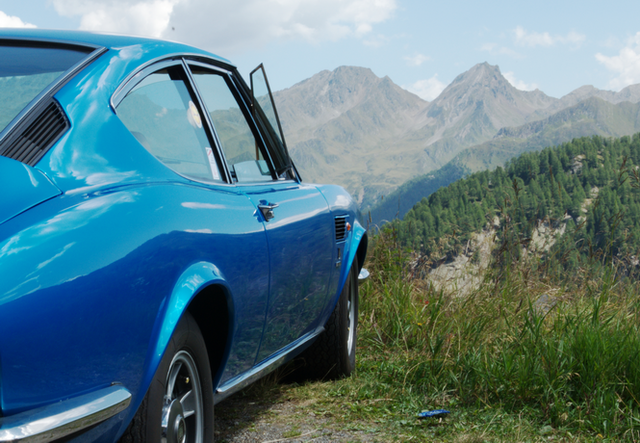 Dino blickt von ca. 2000m ü. NN auf 2 3000er Gipfel: Timmelsjoch 20.08.